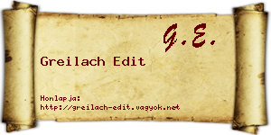 Greilach Edit névjegykártya